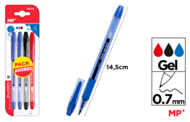 BOLIGRAFO TINTA GEL PUNTA 0.7MM 4U
