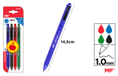 BOLIGRAFO TEXTURA SUAVE 1.0MM 4UDS