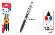 BOLIGRAFO TINTA ACEITE 1.0MM 3UDS