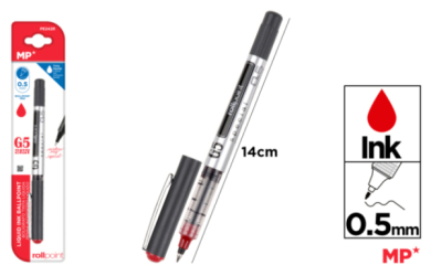 BOLIGRAFO G5 TINTA LIQUIDA PUNTA BALL ROJO