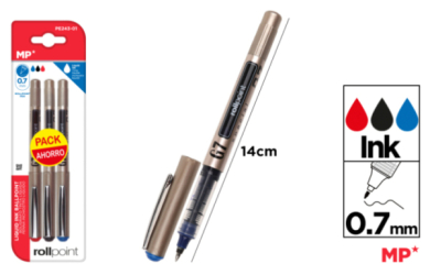 BOLIGRAFO G7 TINTA LIQUIDA PUNTA BALL 3UDS