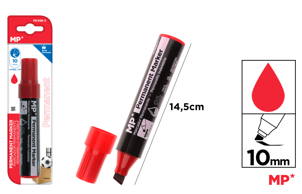 MARCADOR PERMANENTE NO DRY ROJO