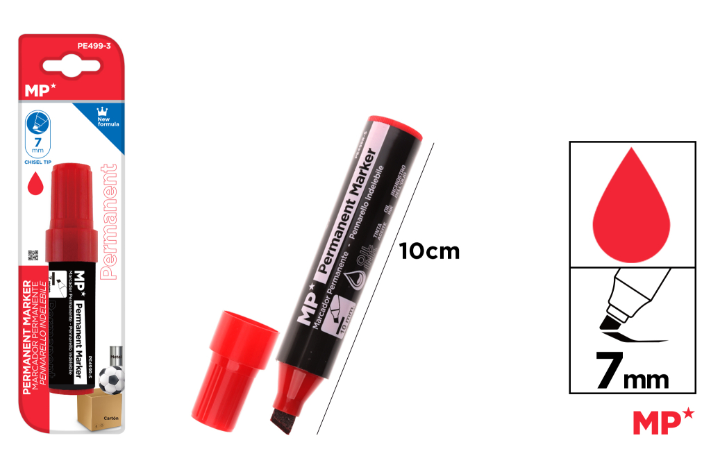 MARCADOR PERMANENTE NO DRY ROJO
