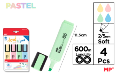 MARCADOR TEXTLINER CLOUD PACK 4UDS