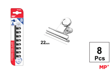 PINZA DE ACERO CROMADO 22 MM 8 UDS