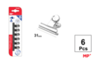 PINZA DE ACERO CROMADO 31 MM 6 UDS