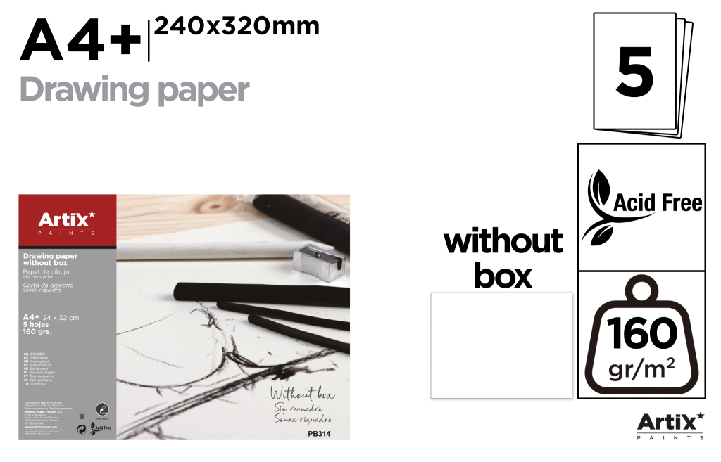 PAPEL DE DIBUJO SIN RECUADRO 24CM*32CM