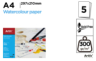 PAPEL DE ACUARELA A4 SIN RECUADRO 5HOJAS