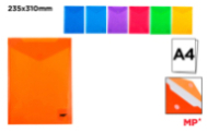 CARPETA SOBRE PLÁSTICO CIERRE RÁPIDO V A4 COLORES