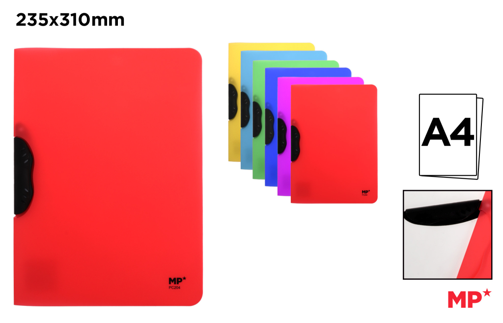 CARPETA CON CLIP GIRATORIO A4 COLORES