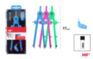 COMPAS  BIGOTERA COLORES 4 PIEZAS
