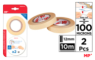 CINTA ADHESIVA DOBLE CARA 100MICRAS 12MM*10MT
