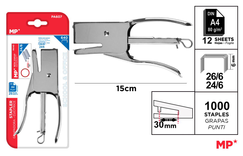 GRAPADORA TENAZA MEDIANO 15CM