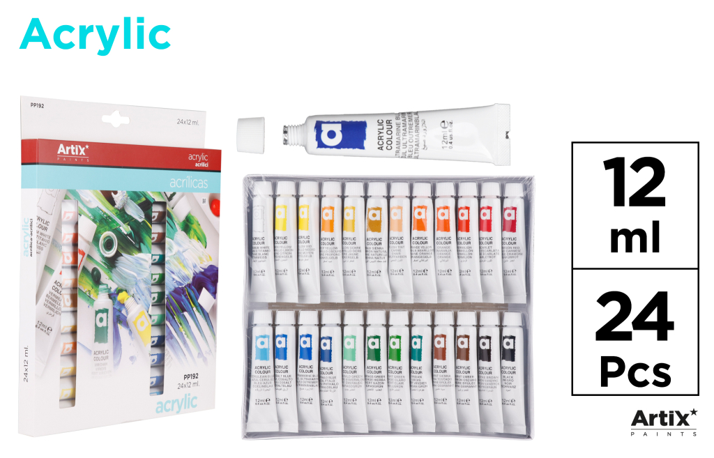PINTURA ACRILICA 24TUBOS X 12ML