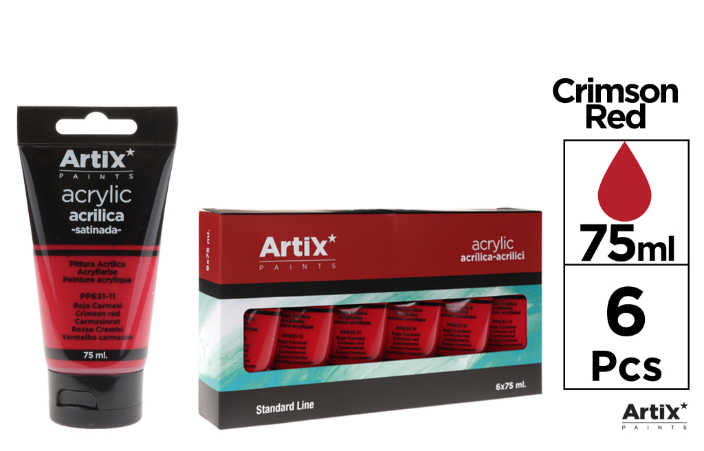 PINTURA ACRILICA ROJO CARMESI 75ML