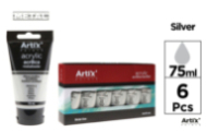PINTURA ACRILICA TUBO 75ML PLATA METALIZADO