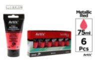 PINTURA ACRILICA TUBO 75ML ROJO METALIZADO
