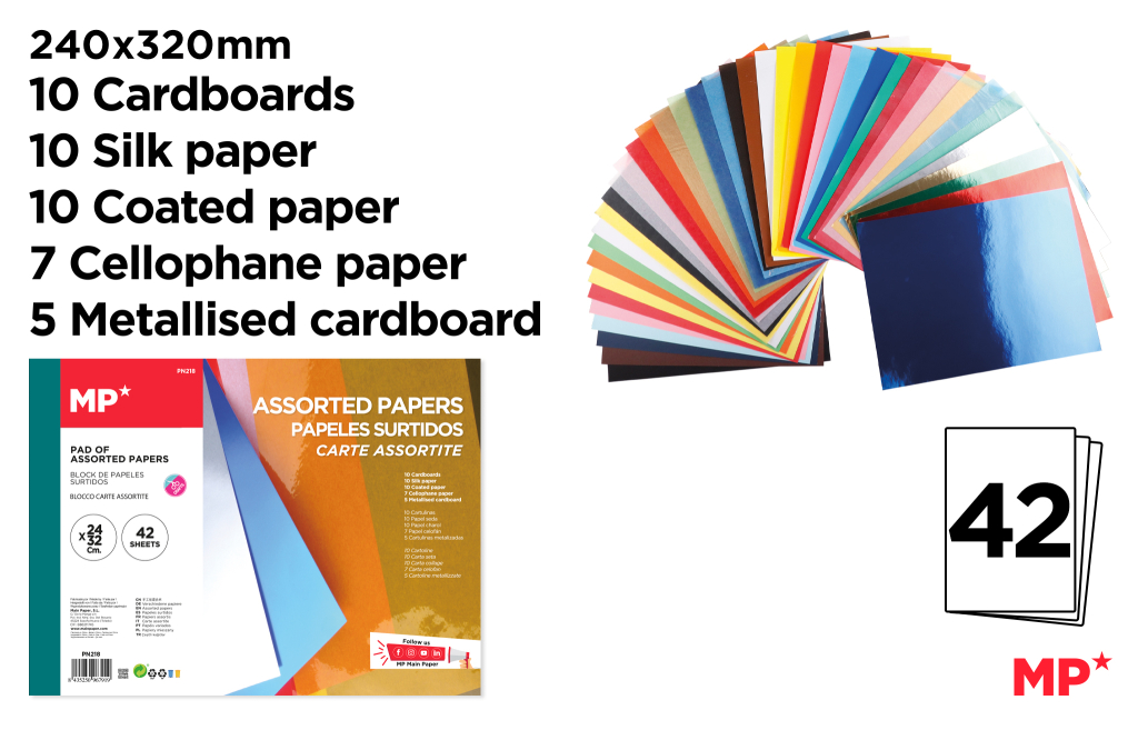 PAPEL MANUALIDADES SURTIDO 42 HOJAS