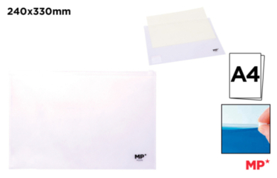 CARPETA SOBRE CIERRE CREMALLERA A4 TRANSPARENTE