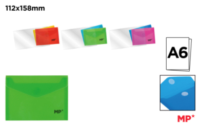 CARPETA SOBRE CIERRE BOTÓN A6 2 Uds. FLUORESCENTE