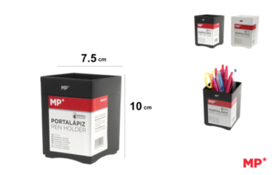 PORTALAPIZ PLASTICO PP NEGRO BLANCO