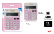 CALCULADORA SOLAR Y PILAS ROSA