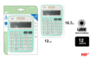 CALCULADORA SOLAR Y PILAS VERDE CLARO