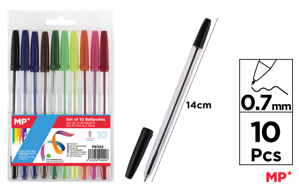 BOLIGRAFOS DE 10 COLORES