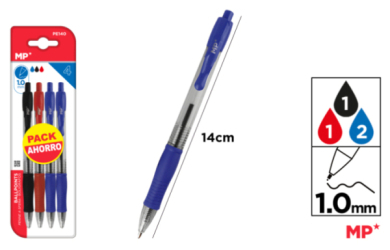 BOLIGRAFOS PUNTA 1.0MM 4UDS