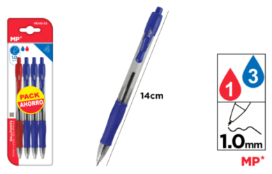 BOLIGRAFOS PUNTA 1.0MM 4UDS