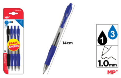BOLIGRAFOS PUNTA 1.0MM 4UDS