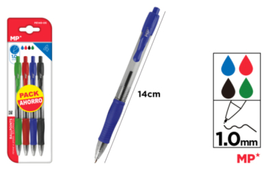 BOLIGRAFOS PUNTA 1.0MM 4UDS