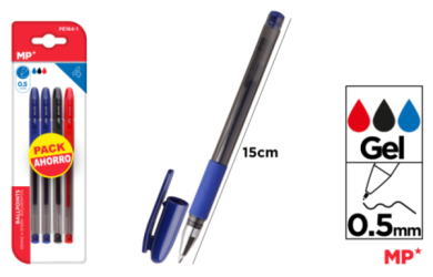 BOLIGRAFOS DE TINTA DE GEL PUNTA 0.5MM 4UDS
