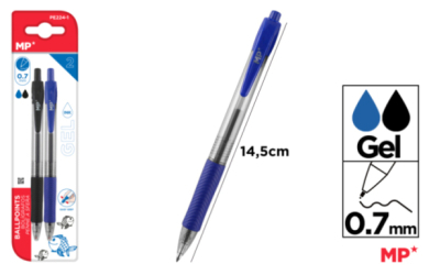 BOLIGRAFO GEL PUNTA 0.7MM 2UDS
