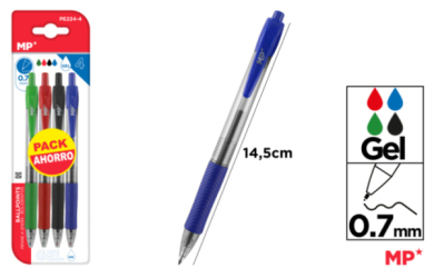 BOLIGRAFO GEL PACK AHORRO 4 UDS