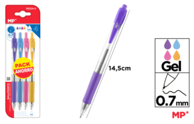 BOLIGRAFO GEL PACK AHORRO 4 UDS