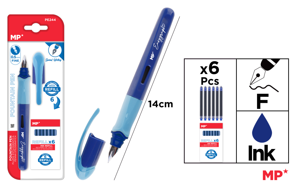 PLUMA DE TINTA CON RECAMBIOS