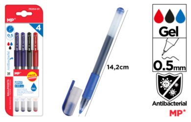 BOLIGRAFO TINTA GEL PUNTA 0.5MM 4U