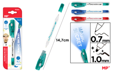BOLÍGRAFO TINTA INVISIBLE MAGIC SECRET 2 EN 1