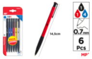 BOLIGRAFOS EASY GRIP 0,7MM 6UDS