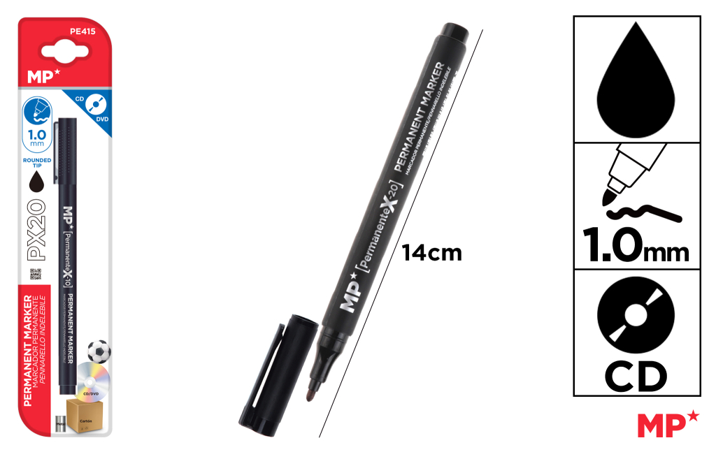 MARCADOR CD PUNTA MEDIA NEGRO