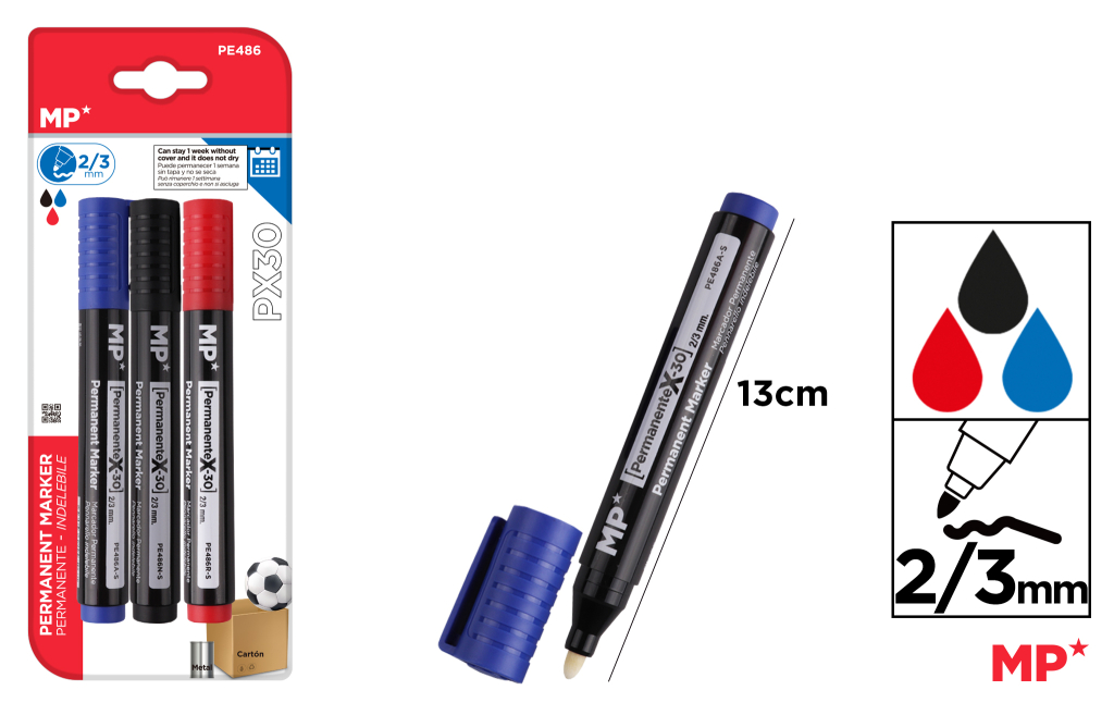 MARCADOR PERMANENTE 3 UDS PACK AHORRO