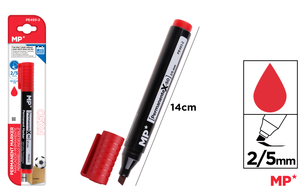 MARCADOR PERMANENTE NO DRY ROJO