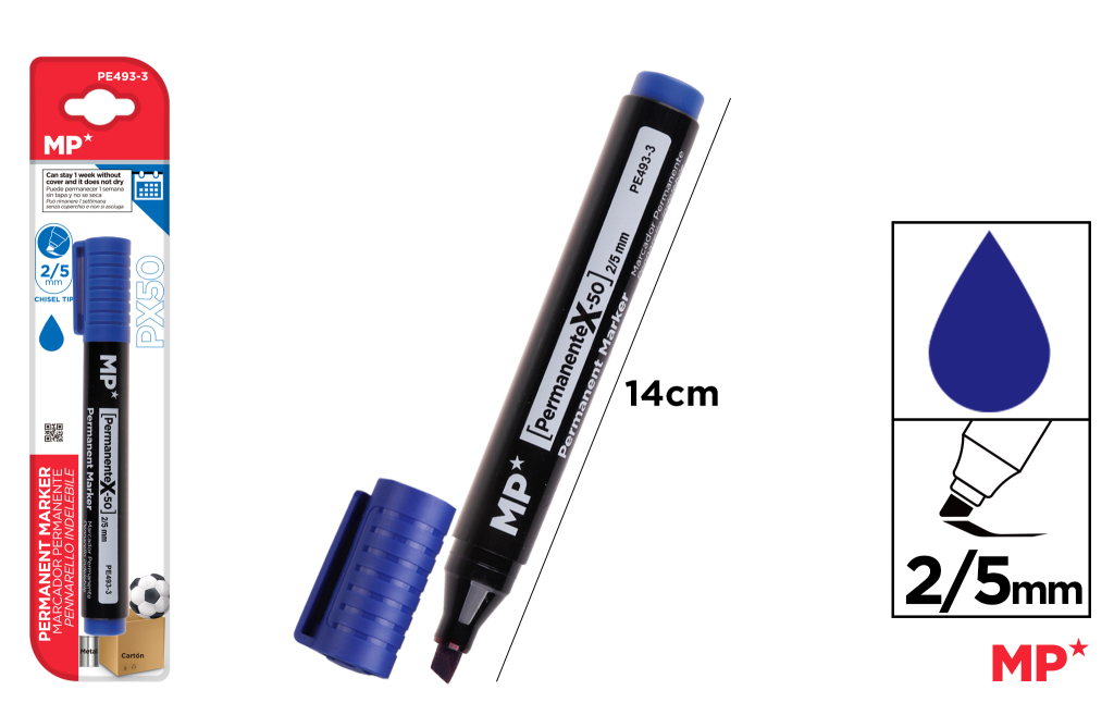 MARCADOR PERMANENTE NO DRY AZUL