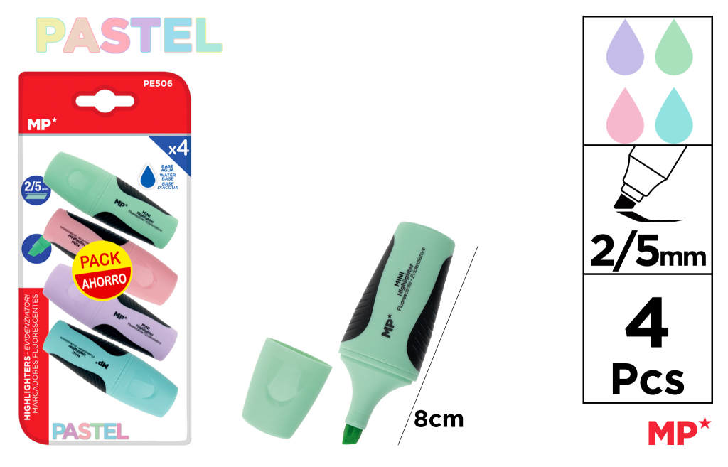 MARCADOR PASTEL 4UDS PACK AHORRO
