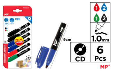 MARCADOR PERMANENTE MINI 6U