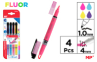 MARCADOR FLUORESCENTE DOBLE PUNTA 4UDS