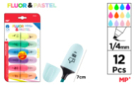 MARCADOR FLUORESCENTE Y PASTEL MINI 12UDS
