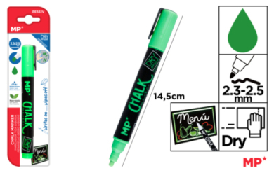 MARCADOR TIZA LIQUIDA LIMPIEZA SECO VERDE