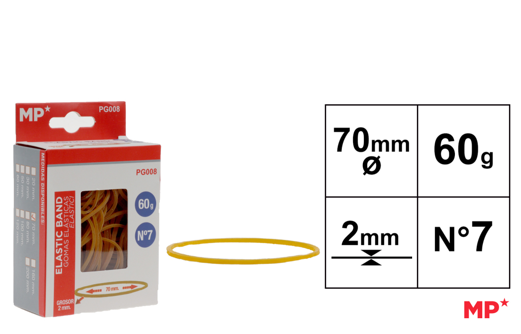 GOMAS ELASTICAS 60G 70X2MM